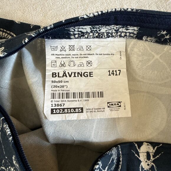 IKEA Blavinge Blue Nature Science Set Of 2 Curtain Panels 56x61/ 1 Sham 20x20 - Picture 9 of 12